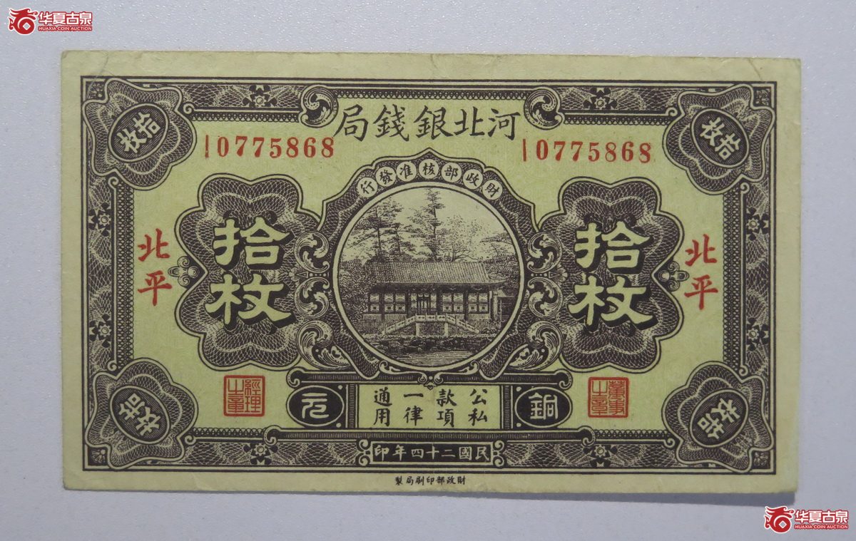 96／民国24年河北银钱局拾枚（北平）